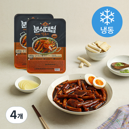 [로켓프레시] 토끼밀 분식대첩 떡볶이 짜장맛 (냉동), 480g, 4개