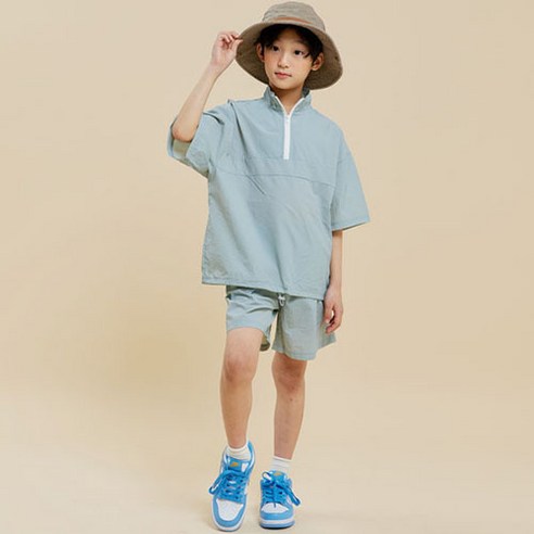 바브키즈 아동용 냉감 통기성 반집업 아노락 상하의 세트