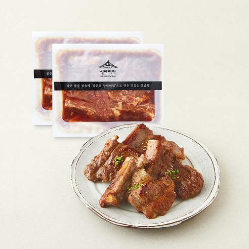[로켓프레시] 설야멱적 수원식 한돈 양념 돼지 왕갈비 구이