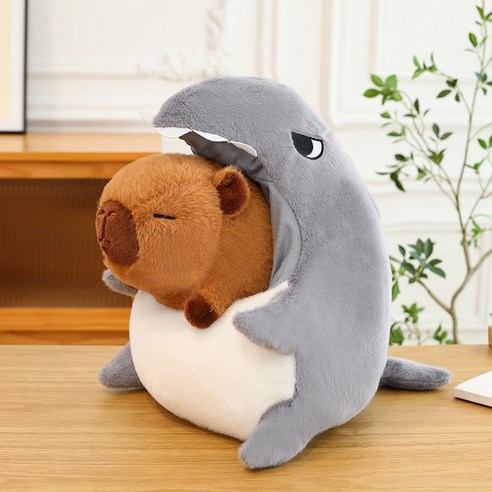 카피바라 인형, 30cm, 상어, 1개