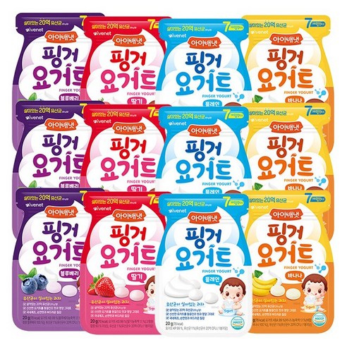 아이배냇 베베 핑거 요거트 4종세트, 4가지맛 4종, 80g, 3세트