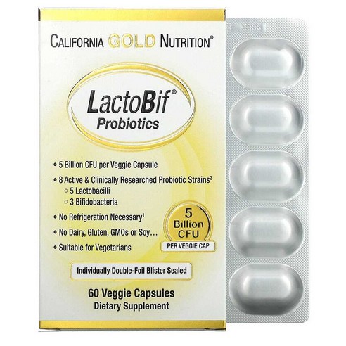 캘리포니아 골드 뉴트리션 LactoBif Probiotics 5B CFU 60캡슐