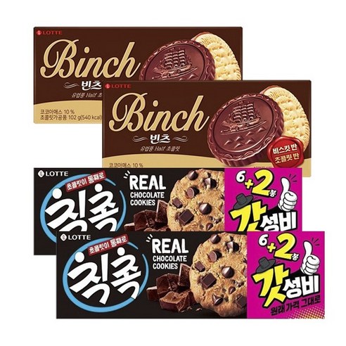 롯데웰푸드 빈츠+칙촉 초코 과자 세트, 1세트
