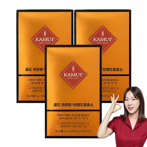 그레인온 골드 카무트 브랜드밀 효소, 90g, 3개
