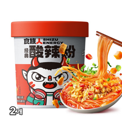 판다식품 식족인 쏸라펀 shizuren 스주런 컵면 새콤매콤 중국솬라펀 130g, 2개