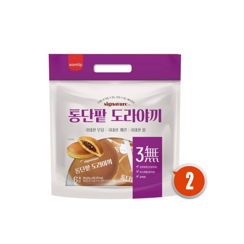 삼립 통단팥 도라야끼 6입 360g x 2봉