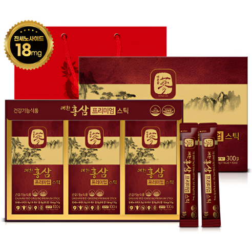 6년근 홍삼 대한홍삼 프리미엄 스틱 30포 명절선물용 진세노사이드 18mg