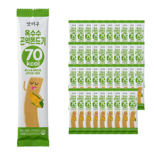 맛더쿠 옥수수 곤약쫀드기 70kcal, 40개, 22g