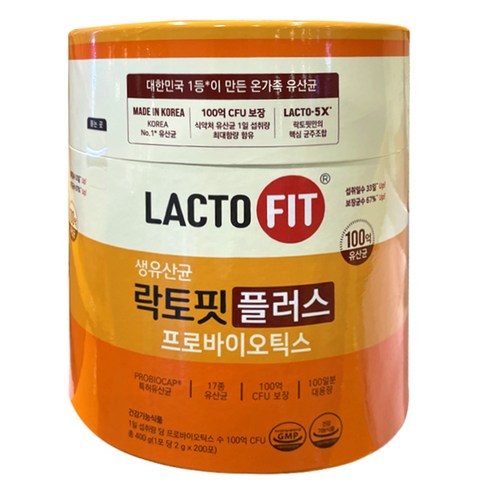 종근당건강 락토핏 듀얼바이오틱스 생 유산균 플러스 프로바이오틱스 2gx200포, 2g, 200개
