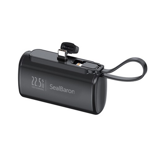 미니 대용량 도킹형 PD 22.5W 고속충전 보조배터리 20000mAh, 블랙, 20000mAh