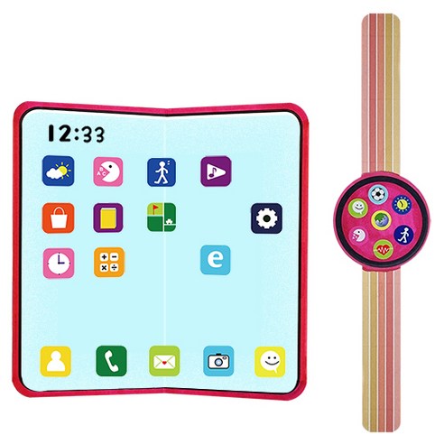 [칼라노리]상상 폴더블폰과 스마트워치 /생활도구/ 미디어 생활/ 나만의 스마트폰 만들기/휴대폰 만들기/diy 조립하기, 1개