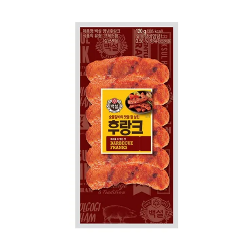 백설 (냉장)[백설]숯불갈비후랑크 후랑크소시지, 6개, 120g