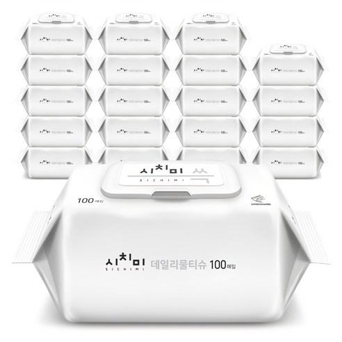 시치미 쓱 데일리 물티슈 캡형, 50g, 100개입, 20개