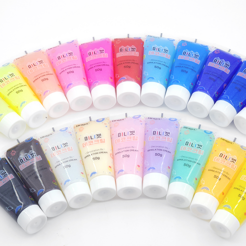 데코덴 생크림 접착제 데코크림 휴대폰 케이스꾸미기 펄 글리터 50g, C0040. 연핑크