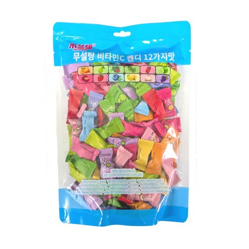 MULANWANG 무설탕 비타민 C 민트 캔디 12가지맛 800g 과일맛 사탕, 200g, 3개