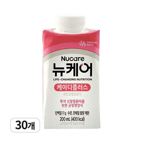 뉴케어 케이디플러스 200ml 투석 신장질환자용 균형영양식 환자식 식사대용 고단백 신장환자 L아르기닌 선물용