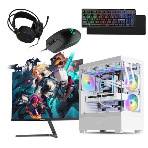 게이밍 컴퓨터 올인원 풀세트, 화이트, 풀세트16번 코어i5-13400F, 512GB, 16GB, WIN11 Home, 지포스 RTX 3050