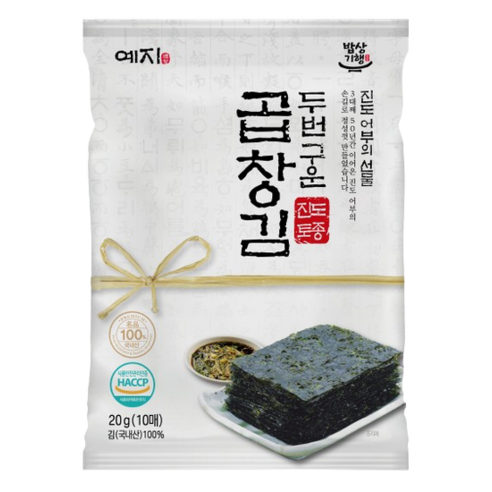 예지김 진도 명품 두번구운 곱창돌김 15봉(총 150장)