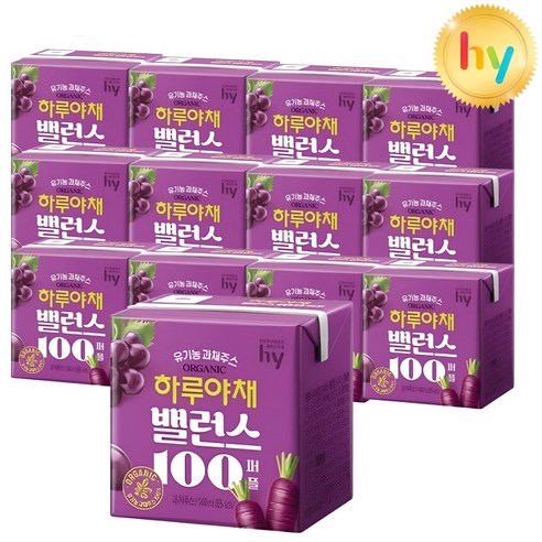 한국야쿠르트 하루야채 밸런스100 퍼플 140ml, 12개