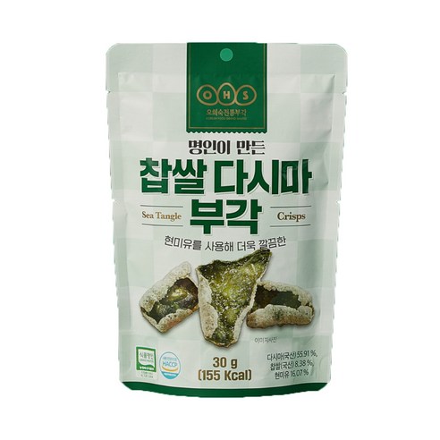 [오희숙전통부각] 찹쌀다시마부각, 30g, 9개