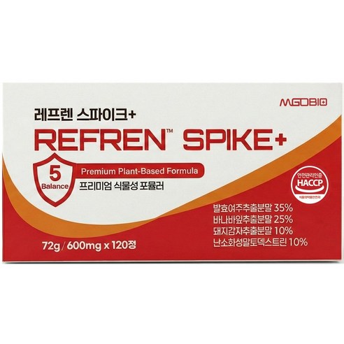 레프렌 스파이크 프리미엄 600mg 발효여주 바나바잎 돼지감자 추출물 대용량