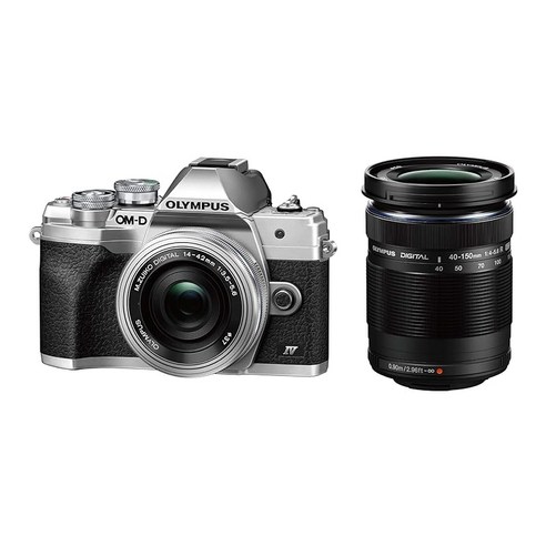 OLYMPUS 미러리스 일안 카메라 OM-D E-M10 MarkIV EZ 더블 줌 키트 실버