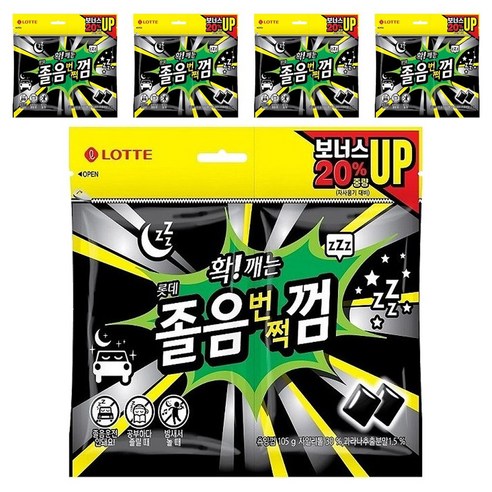 졸음번쩍껌 트윈리필 105g x 5개, 105g, 5개