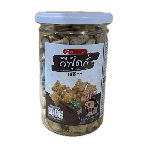 태국 VFOODS 브이푸드 초코필링 가득 초코베어 비스킷 과자 203g