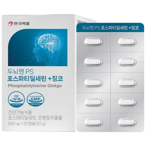 안국약품 두뇌엔 PS 포스파티딜세린 + 징코, 1박스, 60정