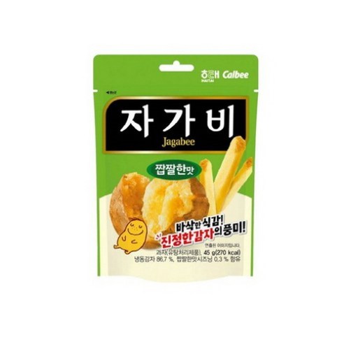 해태제과 자가비 짭짤한맛 스낵 파우치, 45g, 12개