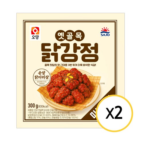 [사조오양] 옛골목 닭강정 마늘간장 300g, 2개, 300g