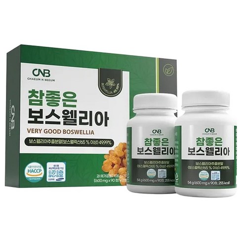 참좋은 보스웰리아 추출분말 보스웰릭산 무릎 관절 90정 2병세트