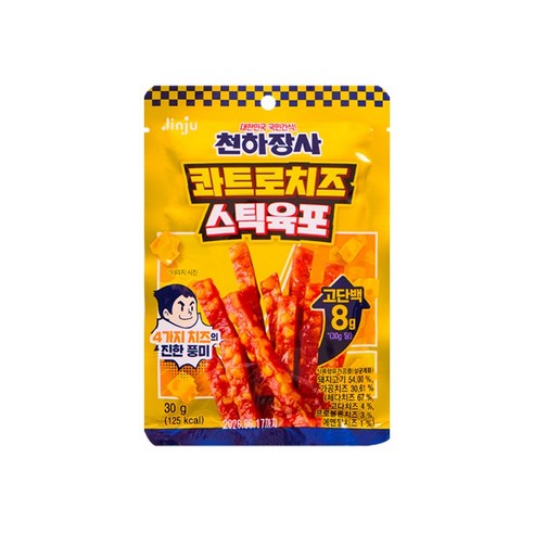 천하장사 콰트로치즈 스틱육포, 30g, 10개