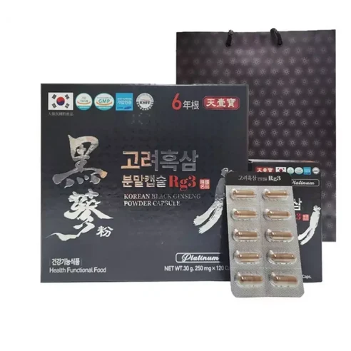 고려흑삼분말캡슐 Rg3 120캡슐 + 쇼핑백포함 (흑삼분말 100 )