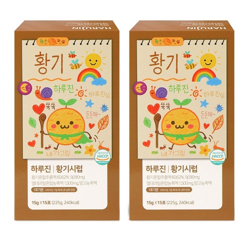 하루진 황기시럽 황기스틱 맥문, 가시오가피 오미자 함유, 30개, 15g