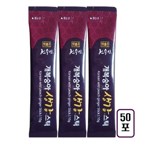실속형50포 천수인 국내산 개복숭아 발효 생강 도라지 농축액 스틱