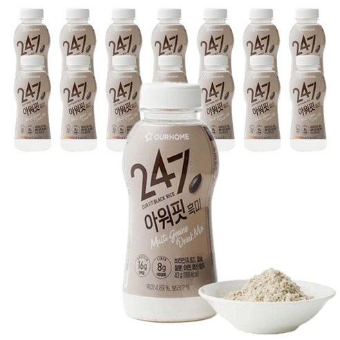 아워홈 아워핏 흑미 식사대용 곡물 쉐이크 선식 43g