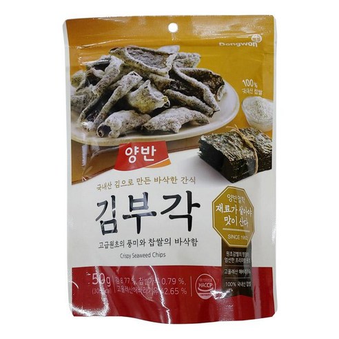 푸드올마켓_ 동원 양반 김부각 50g, 50g, 1개