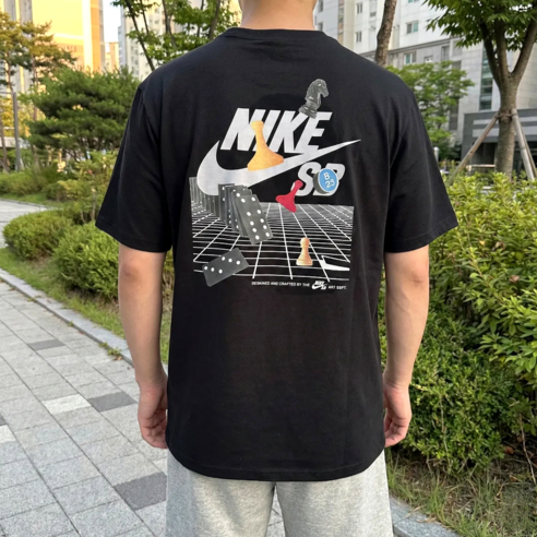 당일발송 나이키 NIKE 남성 여성 오버핏 그래픽 SB 로고 스케이트 반팔 티셔츠 반팔티 스포네틱 양말