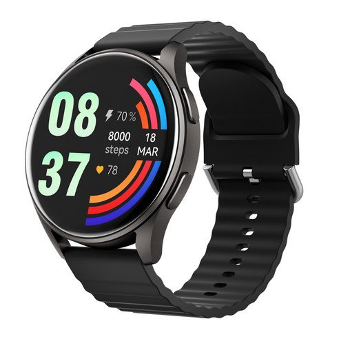 DAICOO 통화가능 GPS 블루투스 스마트워치 대화면 한글판 R6, GPS + 블루투스, 3.5cm, 블랙