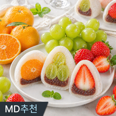 한정수량100개 삼시세끼연구소 과즙터지는 수제 과일 찹쌀떡 모찌 어버이날 스승의날 추석 설 명절 선물 세트, 6개, 70g