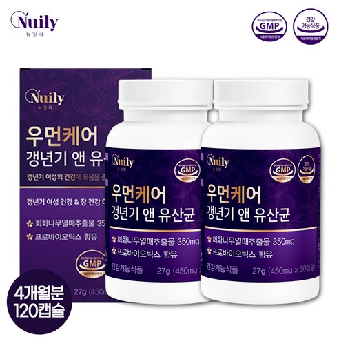 우먼케어 갱년기여성 건강 도우미 갱년기건강+장건강 도움 유산균 복합 건강기능식품