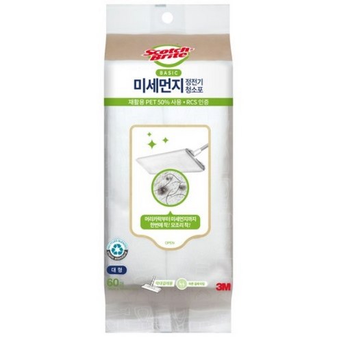 스카치브라이트 베이직 정전기 청소포 대형, 1개