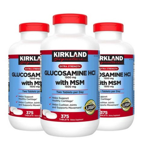 [사은품증정] 커클랜드 글루코사민 MSM 375정 (타블렛) Kirkland Extra Strength Glucosamine with 375tabs