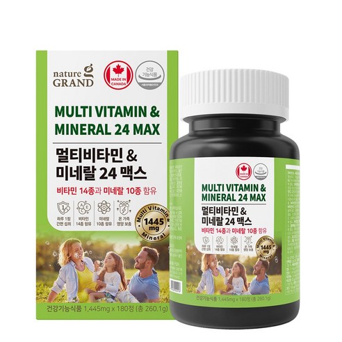 네이처그랜드 멀티비타민 & 미네랄 24 맥스 비타민14종 미네랄10종 약 6개월분