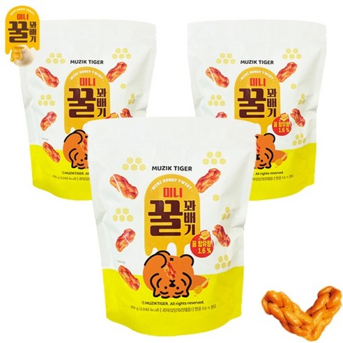 이젠서진 무직타이거 미니 꿀 꽈배기 400g 15개 옛날 과자 간식, 15개, 400g