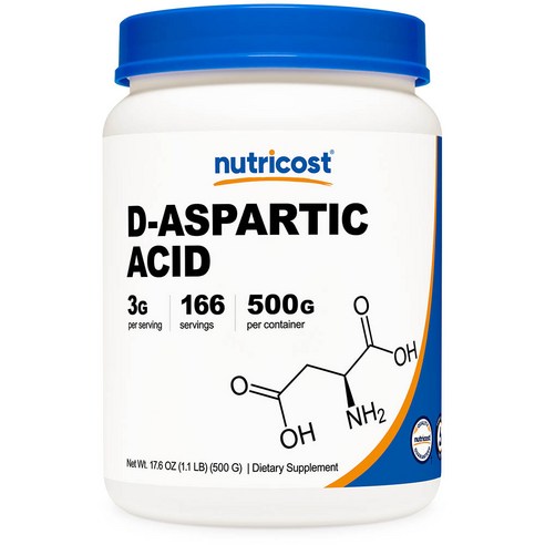뉴트리코스트 D-아스파르트 애시드 (DAA) 파우더 500g 무맛, 1개, 500g
