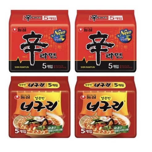 (올따옴)농심너구리얼큰한맛 10개 +농심 신라면 10개