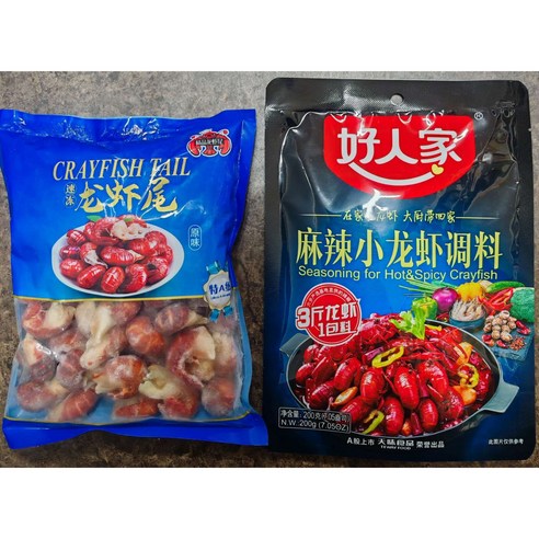 월월중국식품 냉동 형제마라룽샤 웨이 가재꼬리 280g(실제용량 500g)+호인가 마라륭샤소스 200g  세트