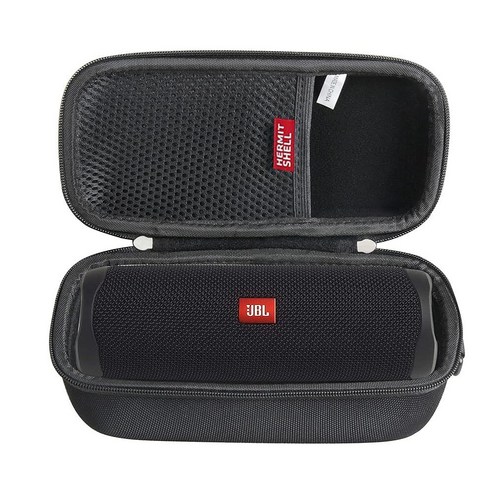 Hermitshell JBL FLIP 5 / JBL FLIP 6 / JBL Flip 7 방수 휴대용 블루투스 스피커에 맞는 하드 여행용 케이스 (블랙), 블랙
